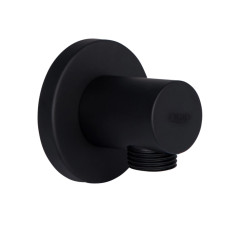Акционный набор Qtap 1+1=3: Подключение для шланга Spojeni Matt Black, округлое QTCRBB030