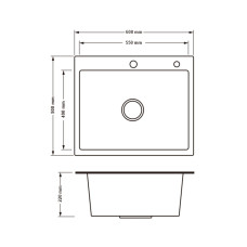 Кухонна мийка Lidz H6050B 3.0/0.8 мм Brush Black (LDH6050BPVD3008)