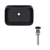 Комплект Qtap Scorpio: Раковина накладная прямоугольная 550х390х120 мм Matt Black + Донный клапан PU03