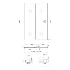 Душевая дверь в нишу Qtap Taurus CRM2012-13.C6 120-130x185 см, стекло Clear 6 мм, покрытие CalcLess