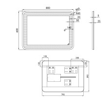 Зеркало Qtap Swan 600x800 с LED-подсветкой, Reverse QT167814146080W