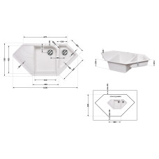 Кухонна мийка з додатковою чашею Lidz 1000x500/225 WHI-01 (LIDZWHI011000500225)