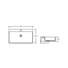 Раковина Qtap Nando LT 600х420х130 White QT12116146W
