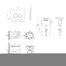 Комплект: Qtap Swan унитаз напольный Rimless QT16223178W + Nest комплект инсталляции 2в1 (круглая клавиша Satin) QT0122490S4Q1 + QT0111M11111SAT