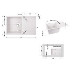 Кухонная мойка Lidz 790x495/230 WHI-01 (LIDZWHI01790495230)