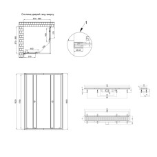 QT Душевая кабина PRESTO CRM1099SP5, квадрат, 90x90, стекло 5мм Pear + QT Dry FA304-700 Линейный трап (подарок), акционный набор