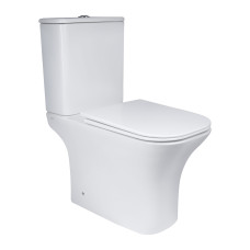Унитаз-компакт Qtap Presto Quadro безободковый с сиденьем Soft-close QT24221215AW
