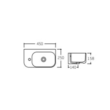 Раковина Qtap Tern 450х250х158 White QT17115117RWN