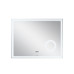 Дзеркало Qtap Stork 800х600 з LED-підсвічуванням Touch, лінза, цифровий годинник, димер, рег. яскравості QT157814226080W