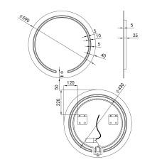 Зеркало Qtap Jay N R590 с LED-подсветкой QT07782504W