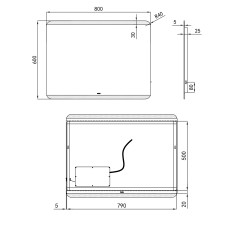 Зеркало Qtap Tern 600x800 с LED-подсветкой QT177812086080W