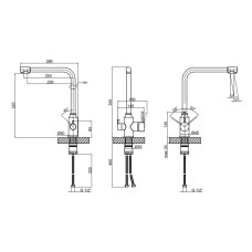 Змішувач для кухні Lidz Aria 020F1 з підключенням для питної води (k35) LDARI020F1NKS34941 Nickel