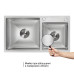 Мойка для кухни с двумя чашами интегрированная Lidz Handmade H7843 (LDH7843BRU35387) Brushed Steel 3,0/0,8 мм
