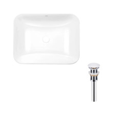 Комплект Qtap Scorpio: Раковина врезная прямоугольная 500х380х145 мм White + Донный клапан PU02