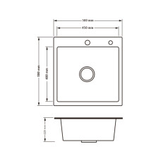 Кухонна мийка Lidz H5050G 3.0/0.8 мм Brush Grey (LDH5050GPVD3008)