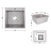 Мийка для кухні інтегрована Lidz Handmade H5050G (LDH5050GPVD43620) Brushed Grey PVD 3,0/1,0 мм