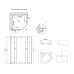 Набор Lidz душевая кабина Latwa SC90x90.SAT.HIGH.GR, стекло тонированное 4 мм + поддон с панелью Kupala