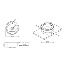 Кухонна мийка Lidz 510-D 0,6 мм Micro Decor (LIDZ510D06MD160)