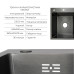 Комплект Lidz Handmade H6350BR Мойка для кухни интегрированная крыло справа BlackPVD в комплекте с дозатором + Lidz K01B Корзина для кухонной мойки