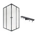 Комплект для душа Qtap: Душевая кабина Pisces 109-11SC5, квадрат, 90-105x90-105, стекло 5мм Clear + Линейный трап QT Dry FF304-600MBLA