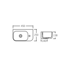 Раковина Qtap Tern 450х250х158 White QT17115117LWN