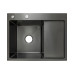 Мийка для кухні інтегрована Lidz Handmade H6350BR крило праворуч (LDH6350BRPVD45590) Brushed Black PVD 3,0/1,0 мм