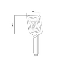 Лейка для ручного душа Qtap Rucni 245x95 мм прямоугольная QTRUC125CRM45779 Chrome/White