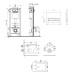 Комплект: Qtap Gemini Ultra Quiet унитаз подвесной QT2533076EUQW+Nest комплект инсталляции 4в1(Клавиша линейная Black mat) QT0133M425+QT0111M08V1091MB