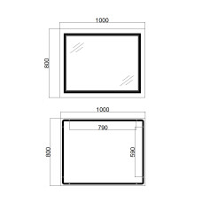 Зеркало Qtap Cardinal 1000х800 с LED-подсветкой Touch, с антизапотеванием, с диммером, рег. темп. цвета (3000-6500K) QT0478C10080