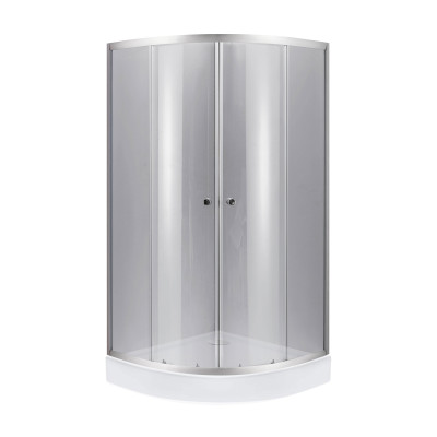 Lidz Набор: Душевая кабина Latwa SC90x90.SAT.LOW.DGR, полукруглая, стекло тонированное 4 мм + Душевой поддон Kapielka ST90x90x14