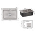 Мойка для кухни интегрированная Lidz Handmade H5845 (LDH5845BRU35384) Brushed Steel 3,0/0,8 мм