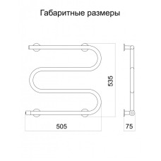 Полотенцесушитель электрический Тёплый мир Змейка 535х505х75