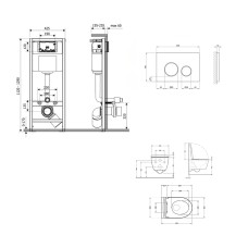 Набор Q-tap инсталляция 3 в 1 Nest QT0133M425 с панелью смыва круглой QT0111M11111SAT + унитаз с сиденьем Swan QT16335178W