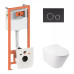 Набор Q-tap инсталляция 3 в 1 Nest QT0133M425 с панелью смыва круглой QT0111M11V1146MB + унитаз с сиденьем Swan QT16335178W