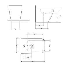 Биде напольное Q-tap Crow QT05443370W Биде напольное Q-tap Crow QT05443370W