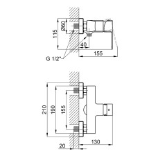 Смеситель для душа Q-tap Lipno 4023101CB