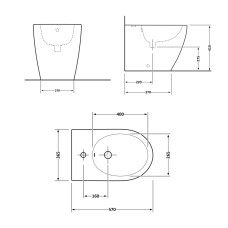 Биде напольное Qtap Robin QT13442141CMB Биде напольное Qtap Robin QT13442141CMB
