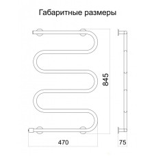 Полотенцесушитель электрический Тёплый мир Оптима 5 845х470х75