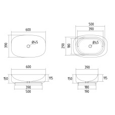 Раковина-чаша Qtap Robin 610x400x145 White с донным клапаном QT13112143PW