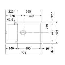 Мойка гранитная ARGO Mega 775x495x200 Белая Мойка гранитная ARGO Mega 775x495x200 Белая