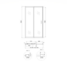 Душевая дверь в нишу Qtap Taurus CRM209-1.C6 90-100x185 см, стекло Clear 6 мм, покрытие CalcLess