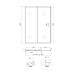 Душевая дверь в нишу Qtap Taurus CRM2013-14.C6 130-140x185 см, стекло Clear 6 мм, покрытие CalcLess