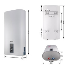 Водонагрівач електричний Thermo Alliance 100 л плоский вертикальний, мокрий ТЕН 2 кВт (0,8+1,2) DT100V20G(PD)/2