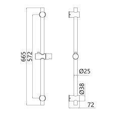 Штанга для душа Qtap Lepit 82103OC