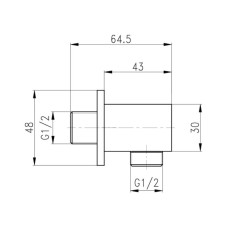 Підключення для шланга Qtap Kvad QT809810842857NB