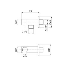 Підключення для шланга Qtap Kvad QT819810842858NB