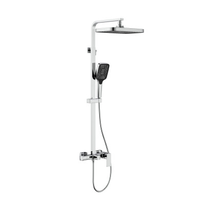 Душова система для кабіни Qtap Capricorn на три споживачі (з виливом) 53103KNC Chrome