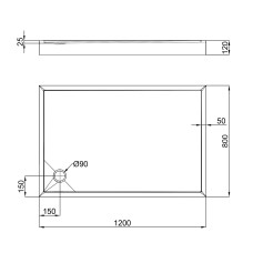 Душовий піддон Qtap Tern 3012812 120x80x12 см + сифон Душовий піддон Qtap Tern 3012812 120x80x12 см + сифон