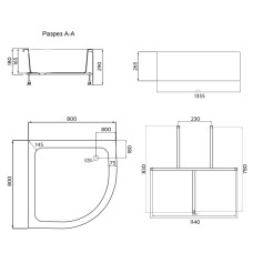 Душовий піддон Lidz KAPIELKA ST80x80x26 з панеллю Душовий піддон Lidz KAPIELKA ST80x80x26 з панеллю
