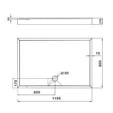 Душовий піддон KAPIELKA ST120x80х14 низький, прямокутний, діаметр зливу 52 мм Lidz Душовий піддон KAPIELKA ST120x80х14 низький, прямокутний, діаметр зливу 52 мм Lidz